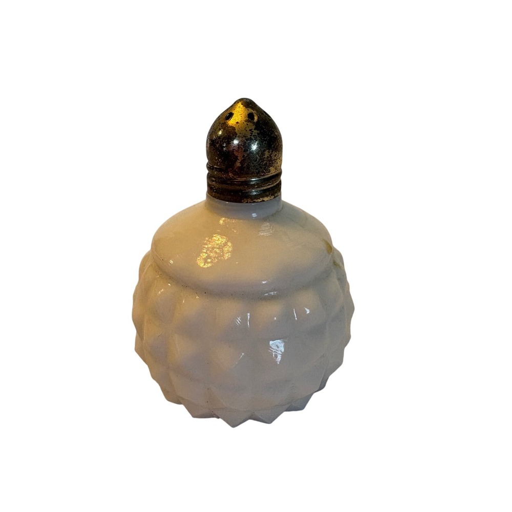Vintage Milk Glass Hobnail Salt Pepper Shaker Made in Japan White Retro Kitchen